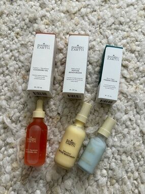 Bambu Earth Skincare Trio - Cleansing Oil, Peptide Moisturizer & Firming Serum